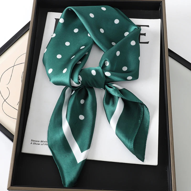 Luxury Silk Plaid Scarf - Soft Satin Neck Hair Tie for Women Foulard Hijab 2021 - ZOOMNSTORE
