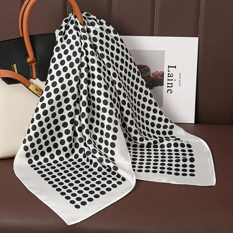 Luxury Silk Square Scarf - 70cm Satin Neck Tie Hair Bandana for Women - ZOOMNSTORE