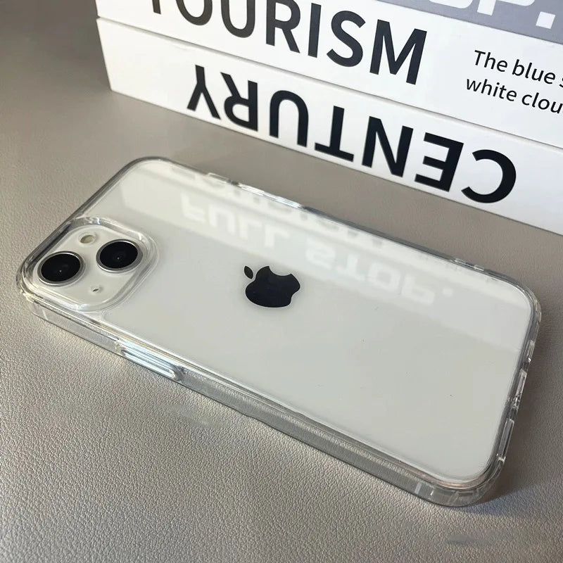 Luxury Soft Acrylic Phone Case - Shockproof Transparent Cover for iPhone 11 to 16 Pro Max XS X XR 7 8 Plus Mini - ZOOMNSTORE