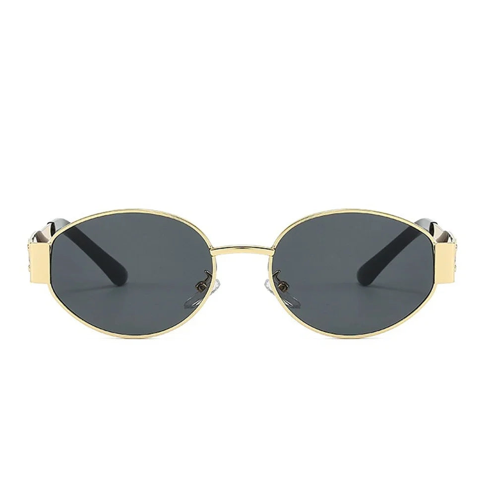 Luxury Unisex Metal Sunglasses - Stylish UV400 Round Oval Shades - ZOOMNSTORE