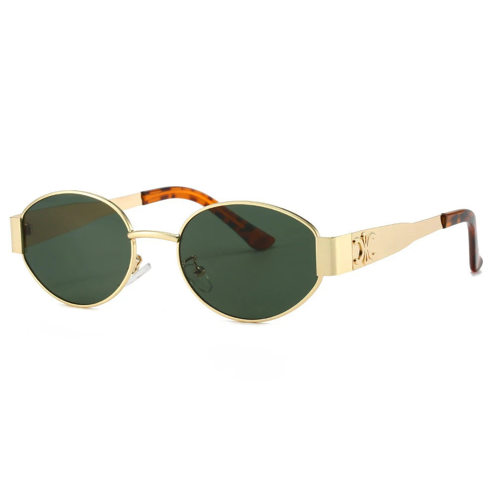 Luxury Unisex Metal Sunglasses - Stylish UV400 Round Oval Shades - ZOOMNSTORE