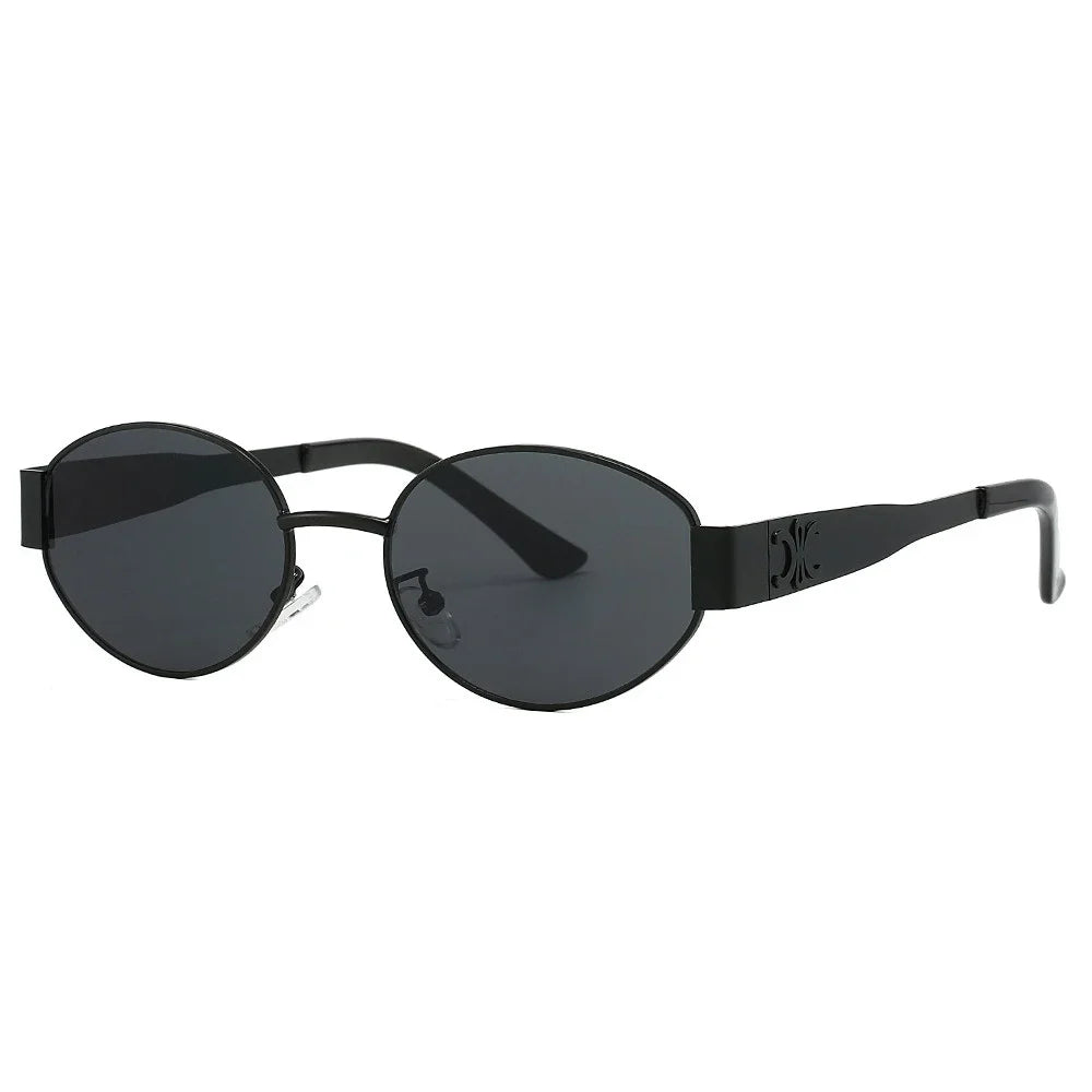 Luxury Unisex Metal Sunglasses - Stylish UV400 Round Oval Shades - ZOOMNSTORE