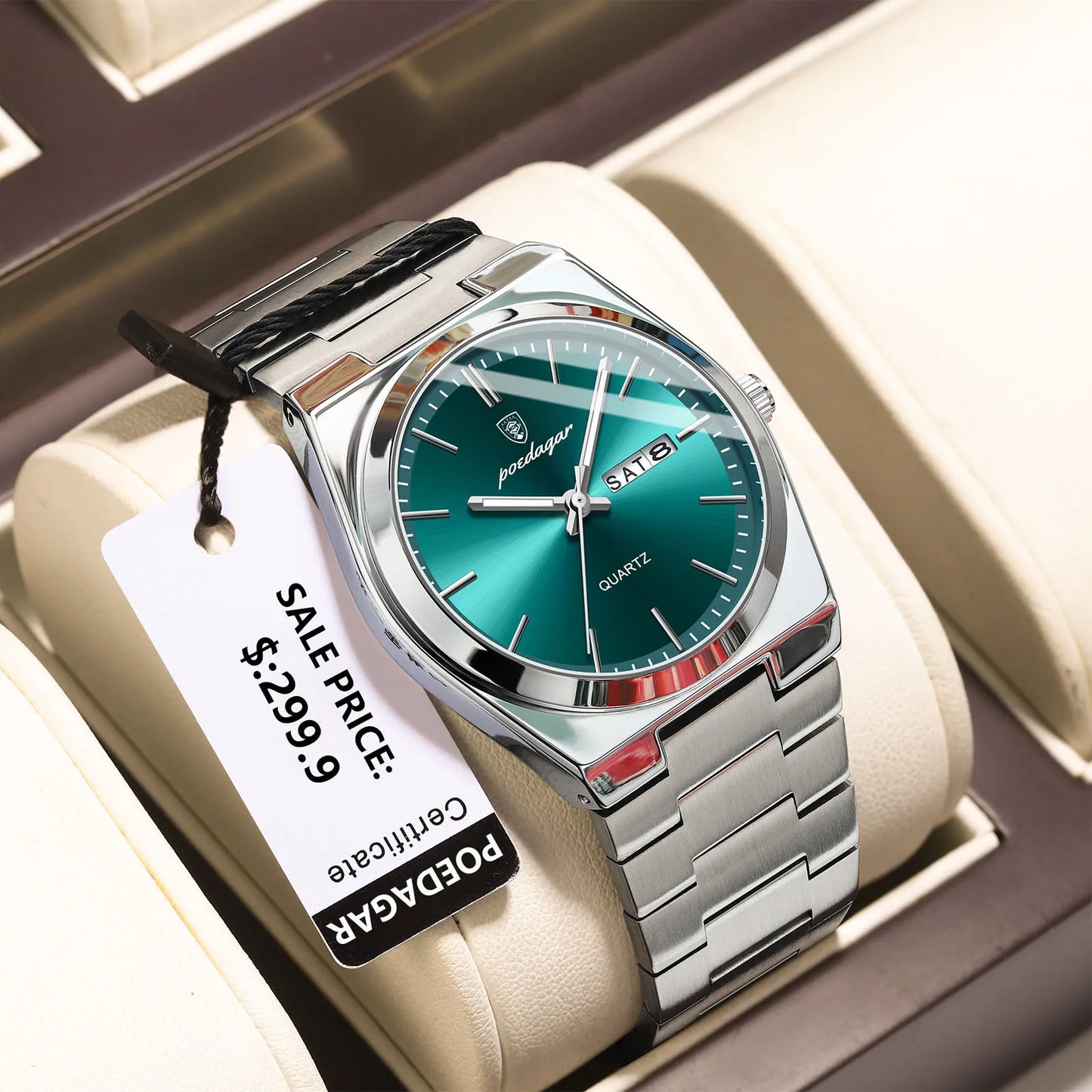 Luxury Waterproof Mens Quartz Watch - Stainless Steel Luminous Casual Timepiece - ZOOMNSTORE