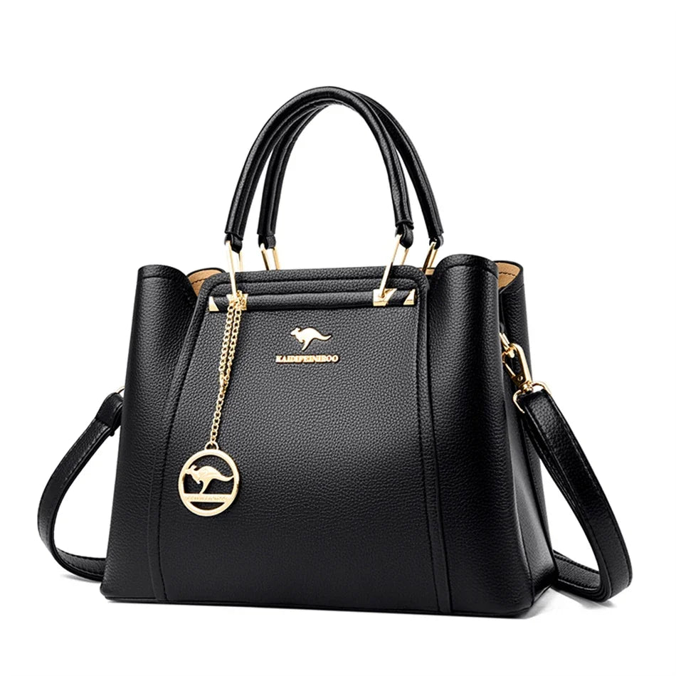 Luxury Womens Leather Crossbody Bag - Large Capacity Designer Tote - ZOOMNSTORE