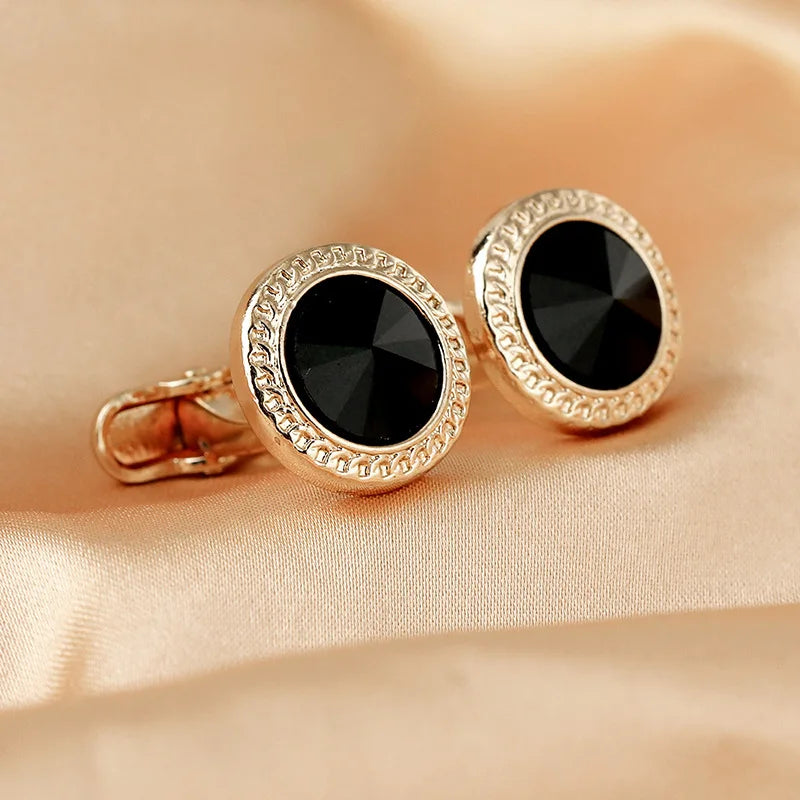 Luxury Zircon Cufflinks - Classic Round Mens Wedding Suit Accessories - ZOOMNSTORE