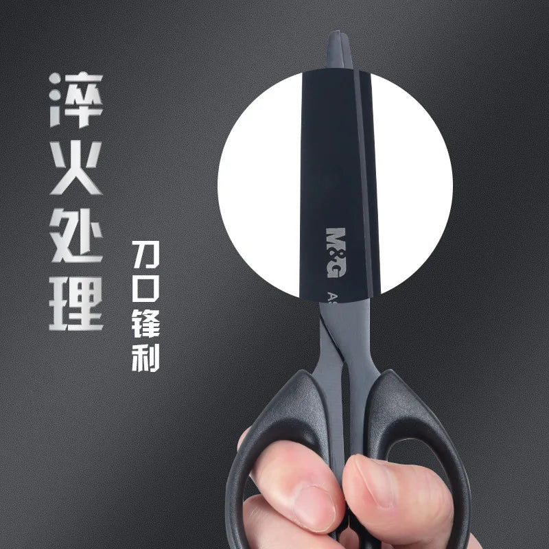 M&G Black Blade Scissors 160/180mm Rust Proof Sharp Student Paper Cuttings Scissors Tailor Scissors Household Office Supplies - ZOOMNSTORE