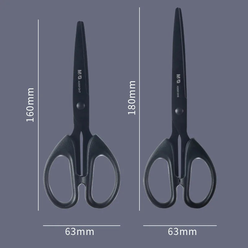 M&G Black Blade Scissors 160/180mm Rust Proof Sharp Student Paper Cuttings Scissors Tailor Scissors Household Office Supplies - ZOOMNSTORE