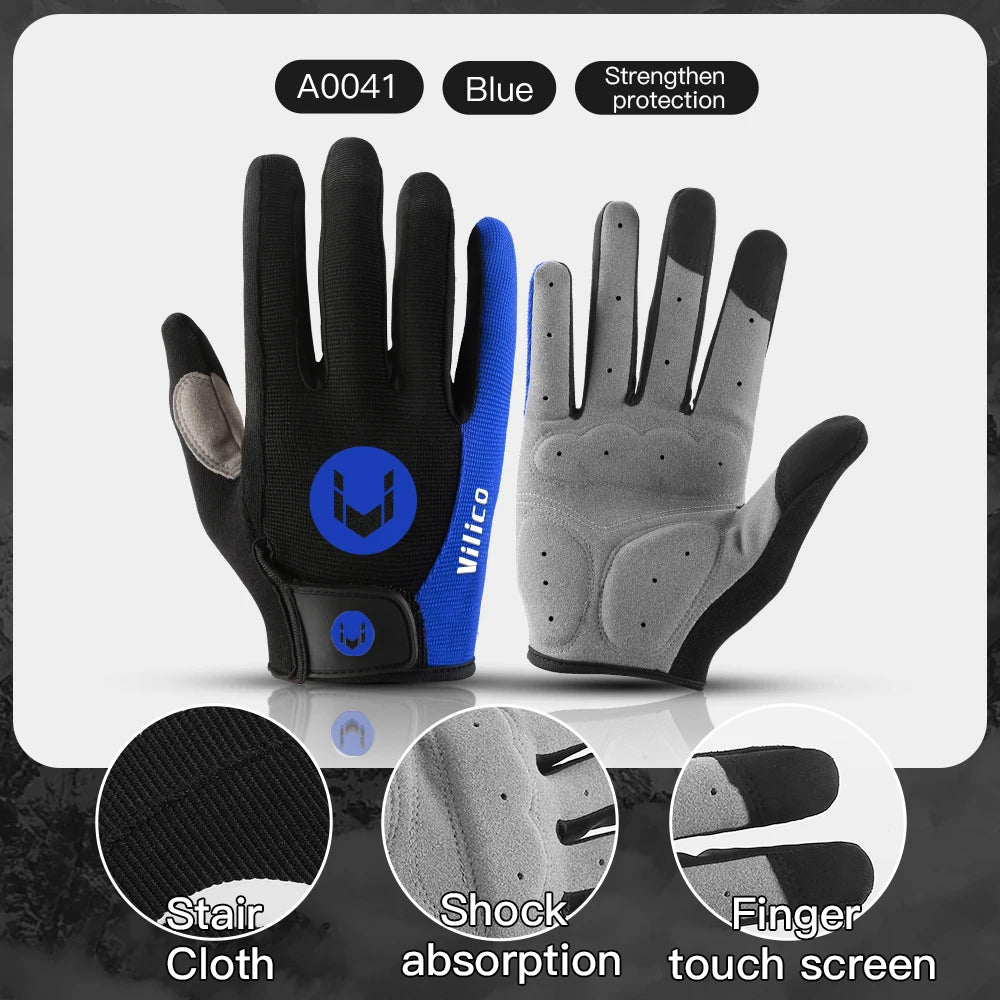 MTB Cycling Gloves - Winter Long Finger Non Slip Shock Proof Breathable Cotton - ZOOMNSTORE