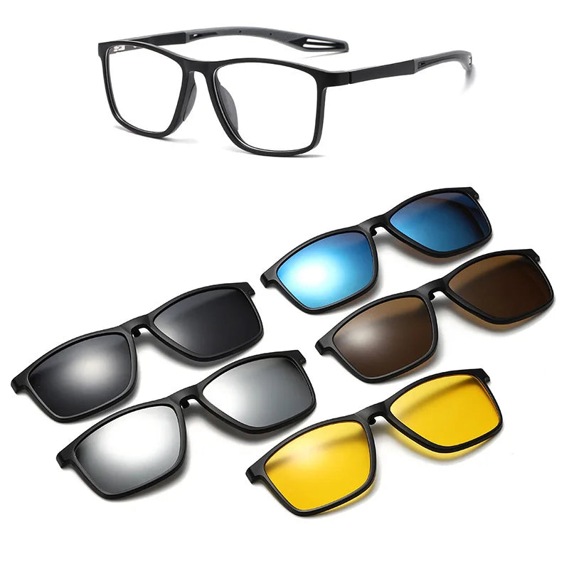 Magnetic Clip-On Sunglasses - Polarized Driving Glasses With Anti Blue Light Filter - ZOOMNSTORE