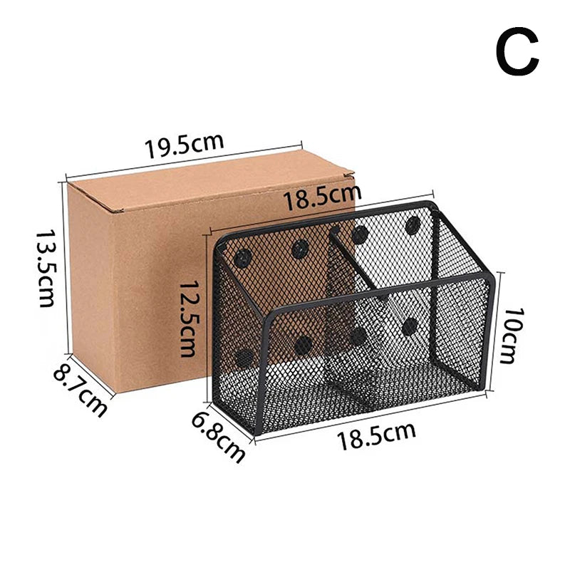 Magnetic Pencil Holder - Mesh Storage Basket | Desktop Pen Organizer & Brush Holder - ZOOMNSTORE