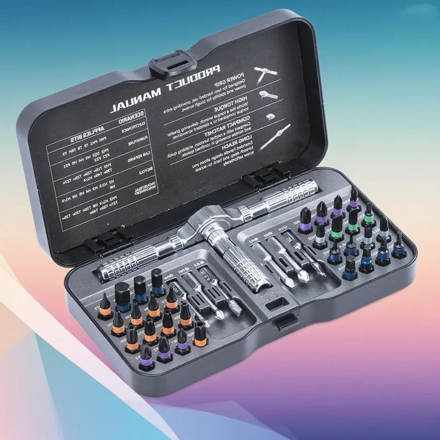 VMAN 66-in-1 Magnetic Ratchet Screwdriver Set with Detachable T-Handle - Ideal for Furniture Electronics Bicycles - ZOOMNSTORE