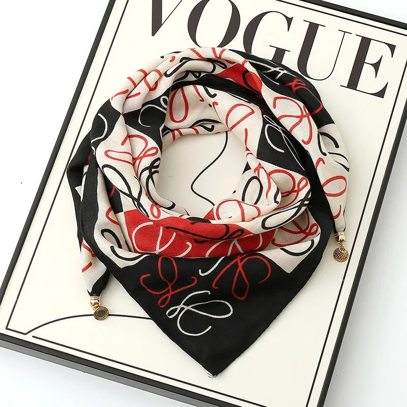 Magnetic Triangle Neck Scarf - Womens Cotton Linen Autumn Winter Protection - ZOOMNSTORE