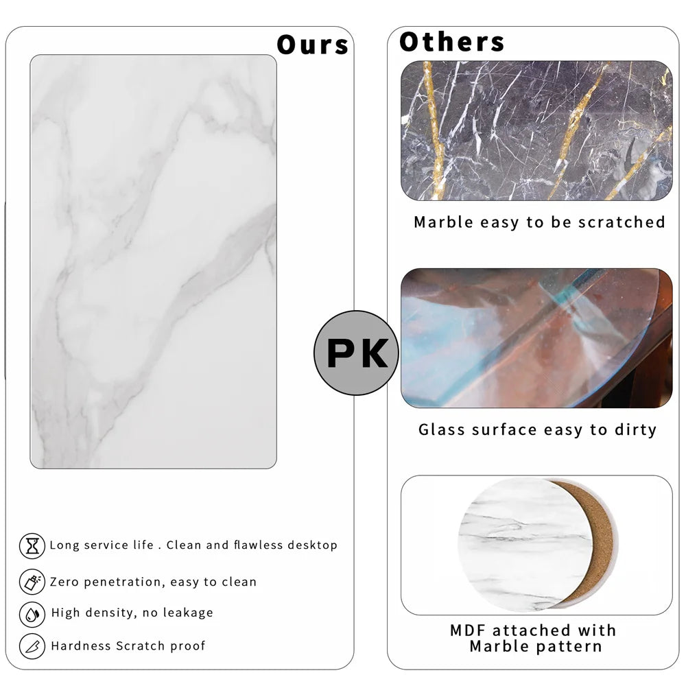 Modern Marble Nesting Tables - Set of 2 with Metal Base Gold Accent - ZOOMNSTORE