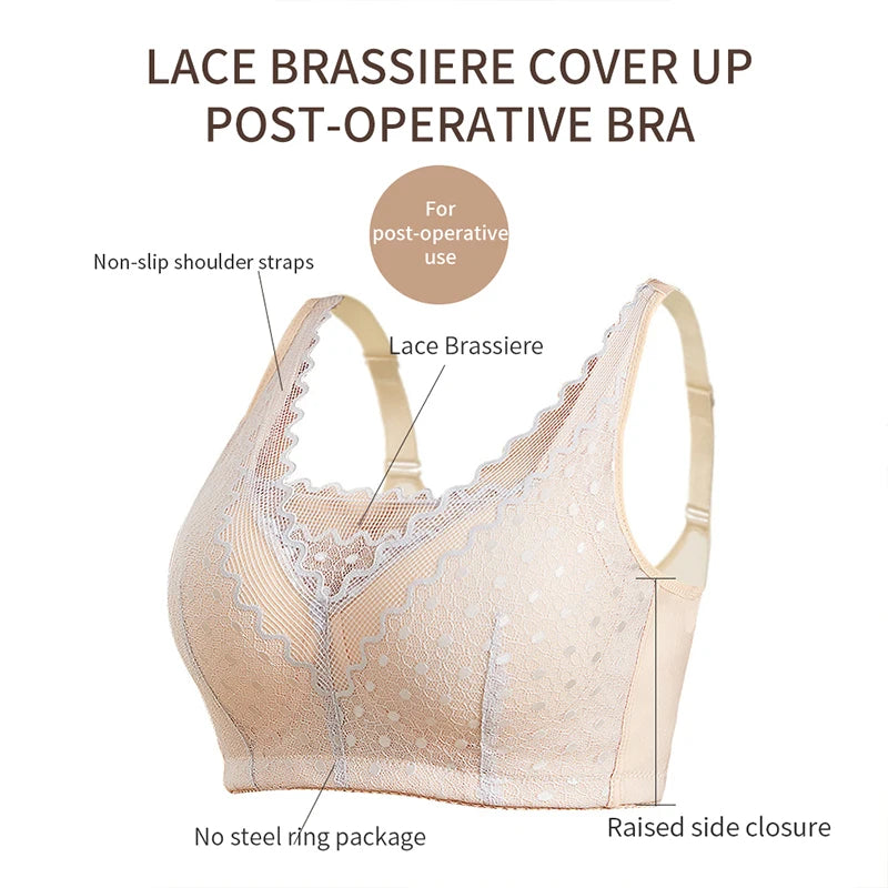 LERVANLA 718 Mastectomy Bra with Pockets for Silicone Breast Forms Prosthesis Women Everyday Bra Artificial Prosthesis - ZOOMNSTORE