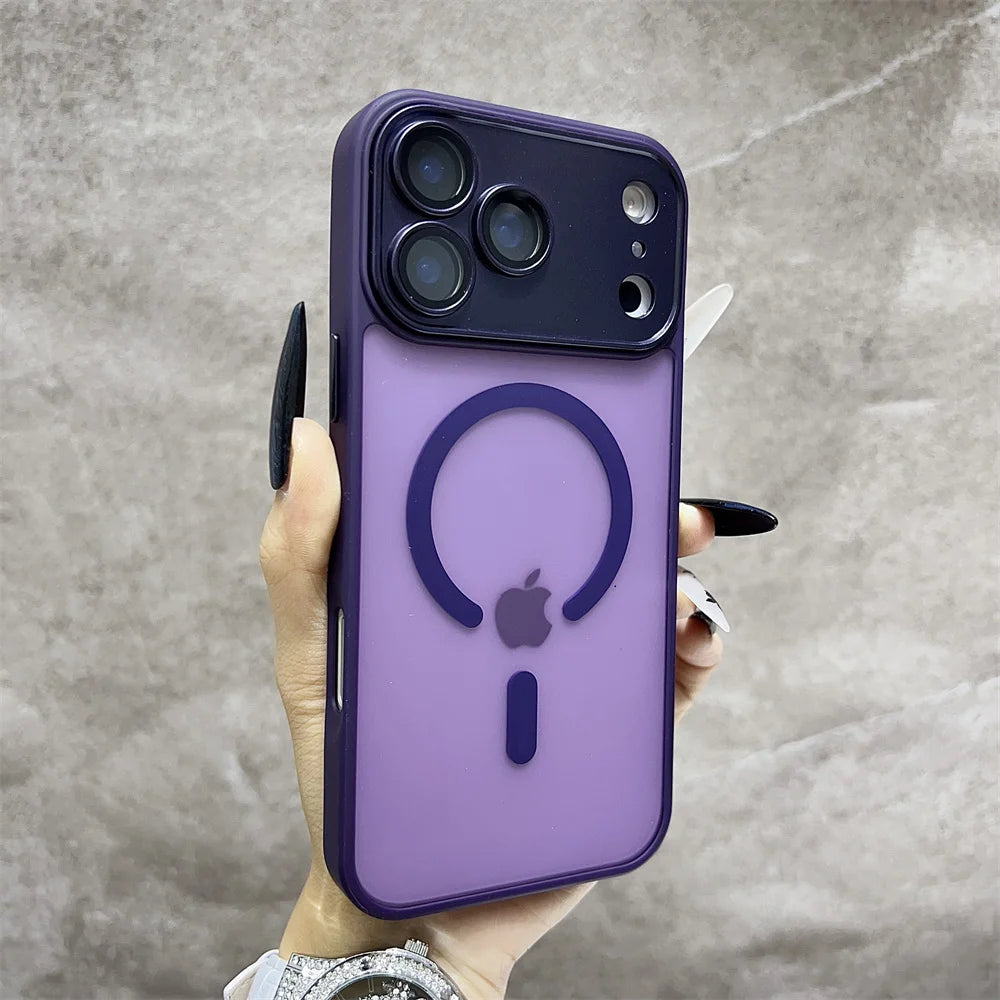 Matte Magnetic Wireless Phone Case for iPhone 11-17 Pro Max - Translucent Magsafe Cover - ZOOMNSTORE