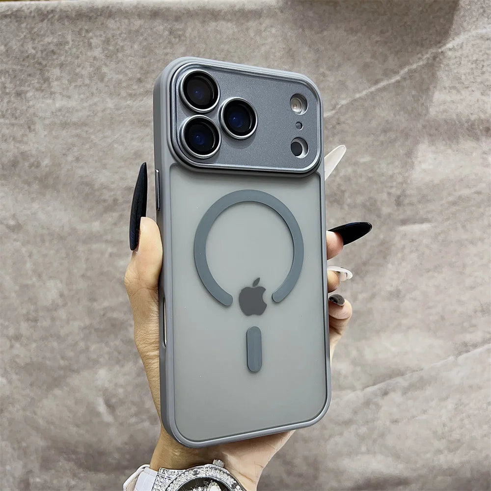 Matte Magnetic Wireless Phone Case for iPhone 11-17 Pro Max - Translucent Magsafe Cover - ZOOMNSTORE