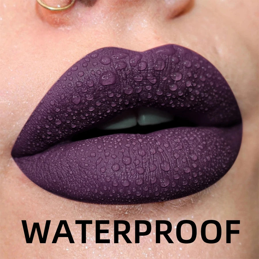 Matte Velvet Lip Gloss - Waterproof Liquid Lipstick in 19 Colors - ZOOMNSTORE