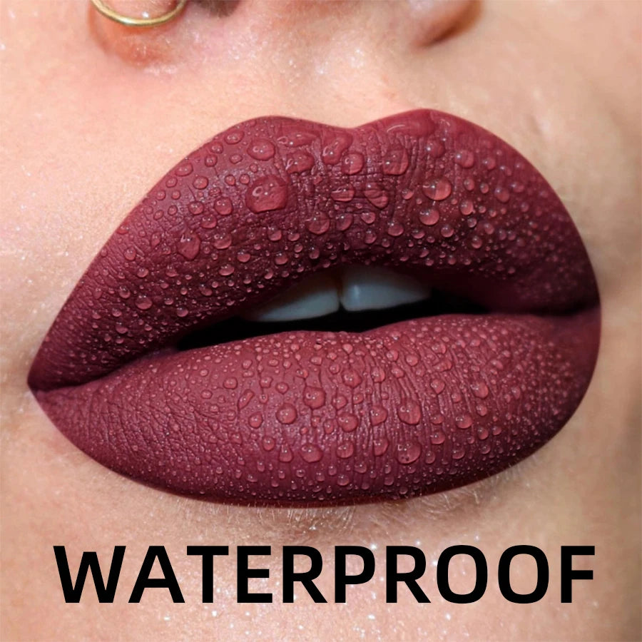 Matte Velvet Lip Gloss - Waterproof Liquid Lipstick in 19 Colors - ZOOMNSTORE