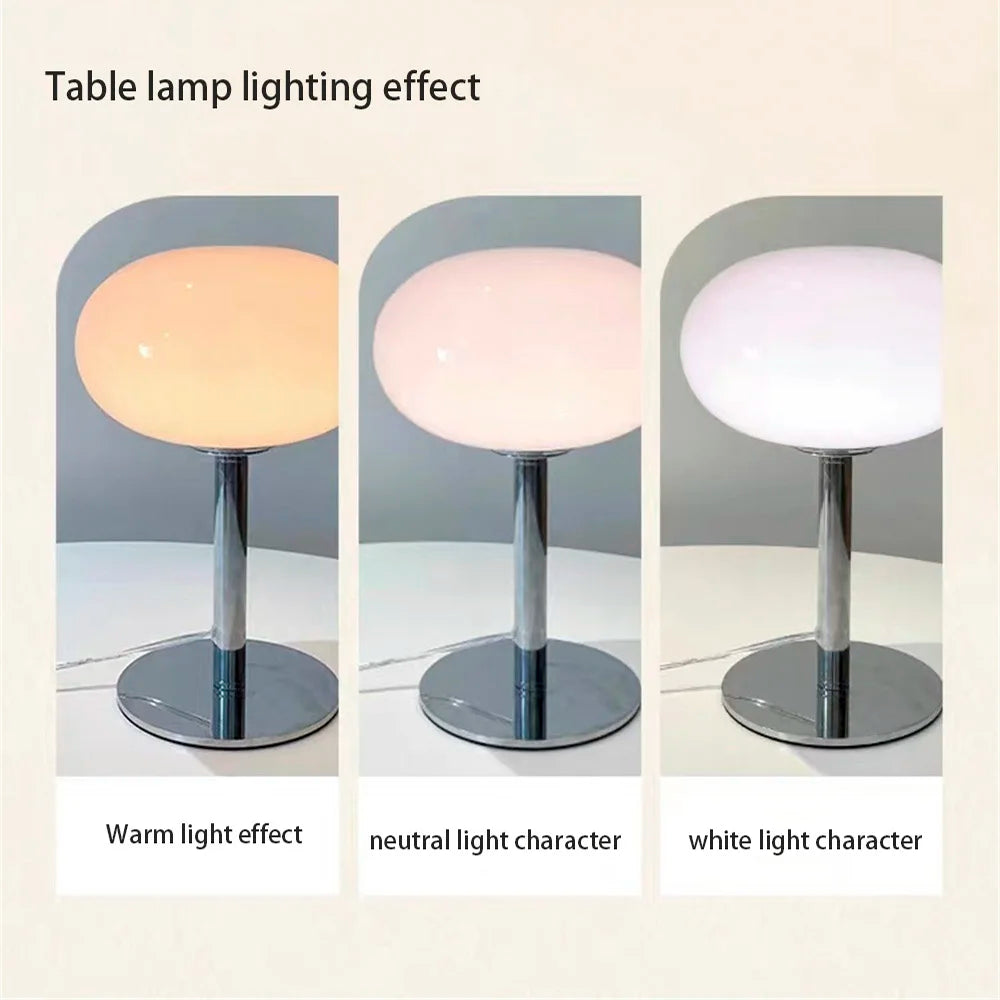 Medieval Cream Glass Lollipop Table Lamp - Retro Home Decor for Living Room Bedroom Study - ZOOMNSTORE