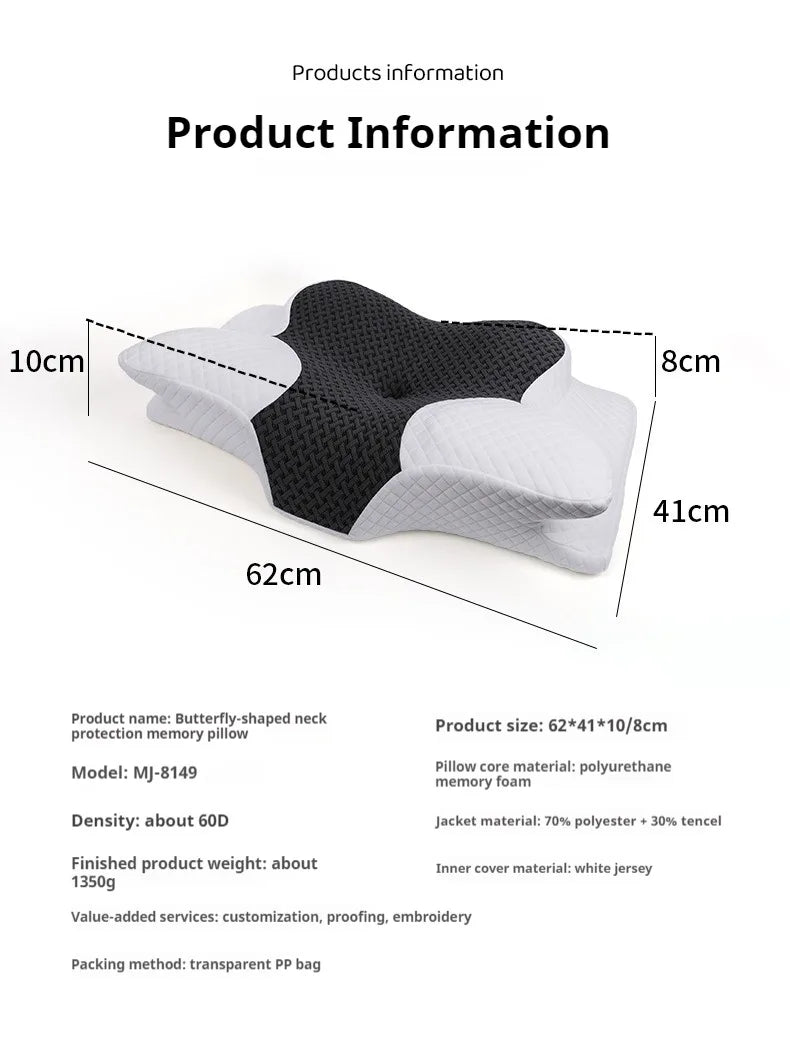 Memory Foam Cervical Pillow - Orthopedic Neck Pain Relief 2 in 1 Contoured Support - ZOOMNSTORE