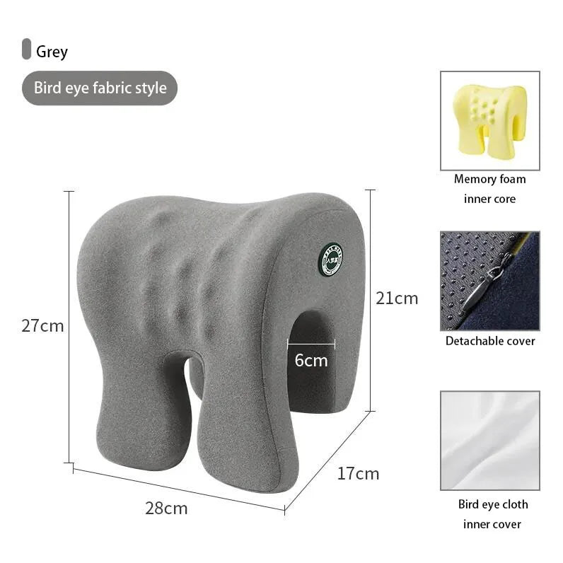 Memory Foam Neck Pillow - Orthopedic Neck Support | Office Rest & Travel Cushion - ZOOMNSTORE