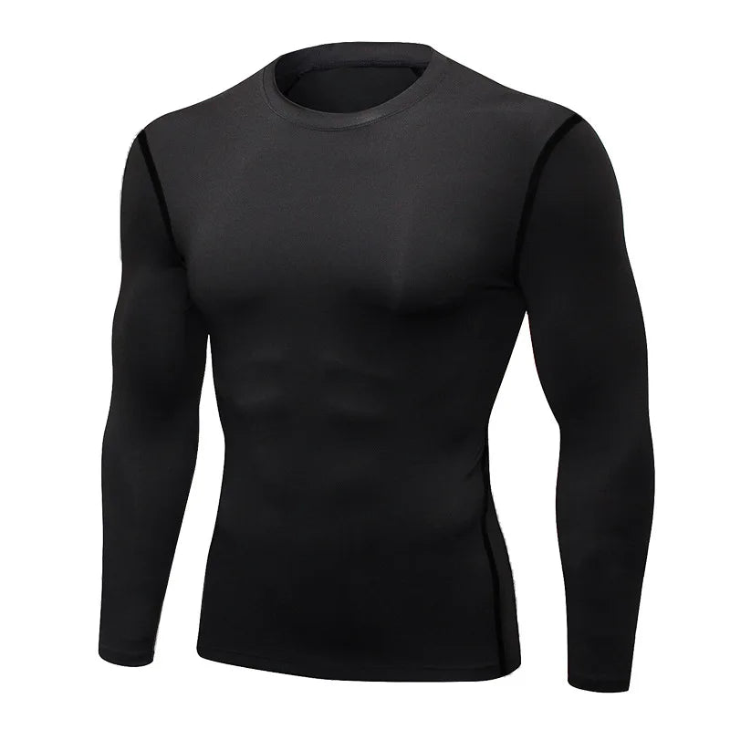 Men Compression Shirt - Muscle Support Long Sleeve Sports Tee | Quick Dry Workout Top - ZOOMNSTORE