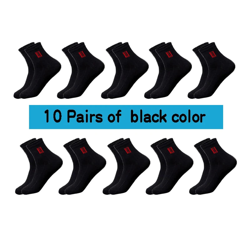 Mens Cotton Socks - 20 Pairs Breathable Deodorant Black Dress Socks - ZOOMNSTORE