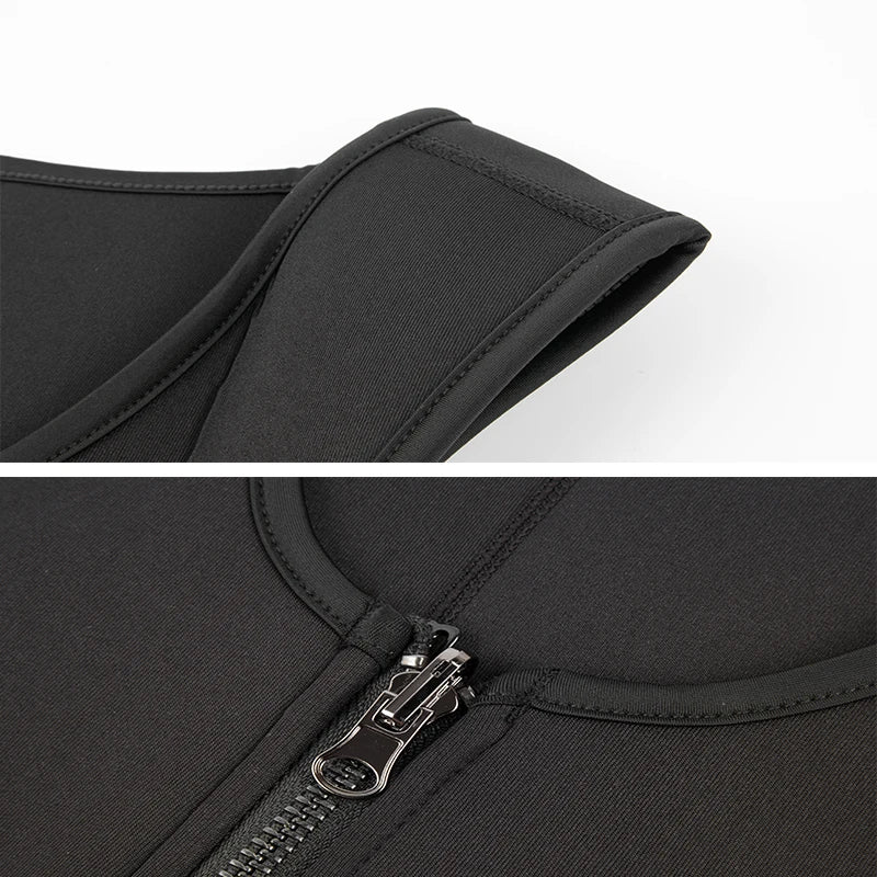 Men Waist Trainer | Tummy Control Vest - Fitness Corset Zip Sauna Tank Top - ZOOMNSTORE