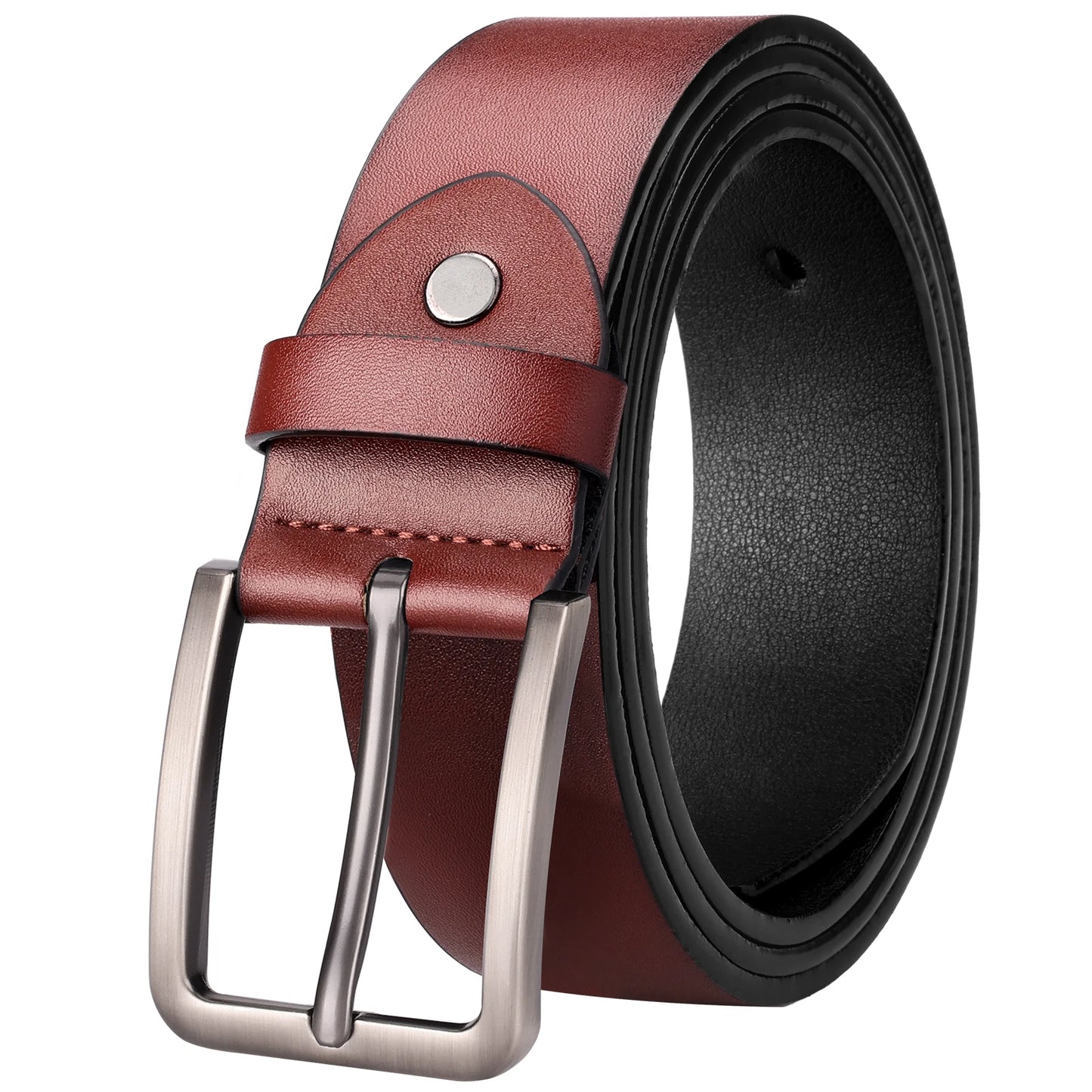 Men's Alloy Pin Buckle Belt - Classic PU Material 7 Holes Adjustable Casual Leather - ZOOMNSTORE