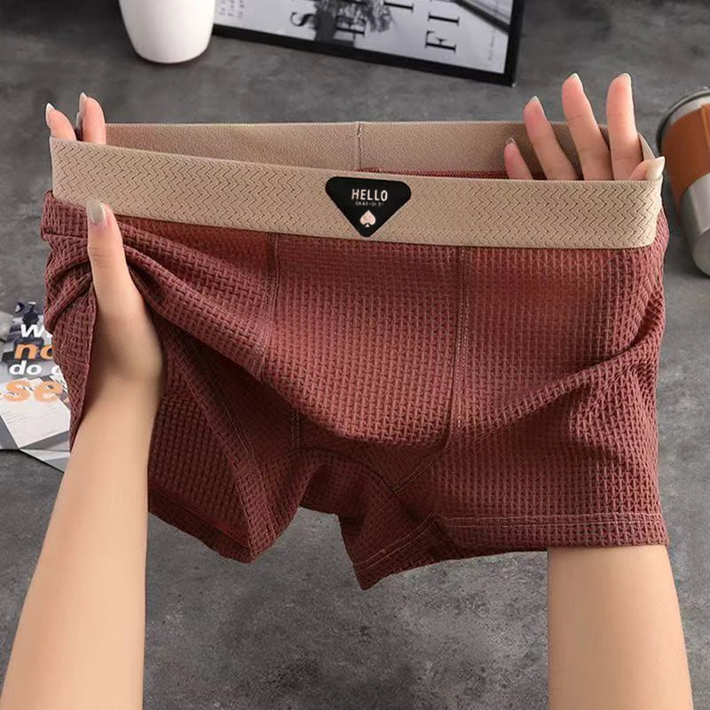 Men's Boxer Shorts Ice Silk Underwear - Breathable Plus Size Boxers Slim Fit - ZOOMNSTORE