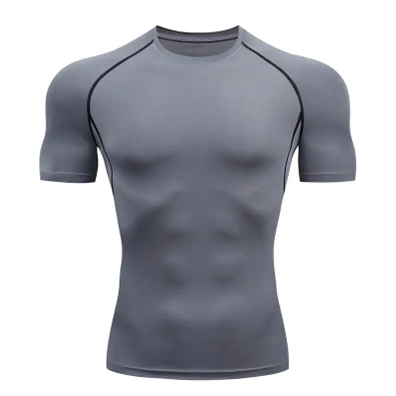 Mens Compression T-Shirt - Breathable Fitness Gym Running Sweatshirt - ZOOMNSTORE