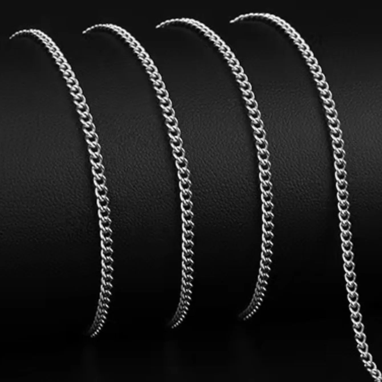 Mens 3mm Cuban Chain Necklace - Simple Stainless Steel Titanium Jewelry Gift - ZOOMNSTORE