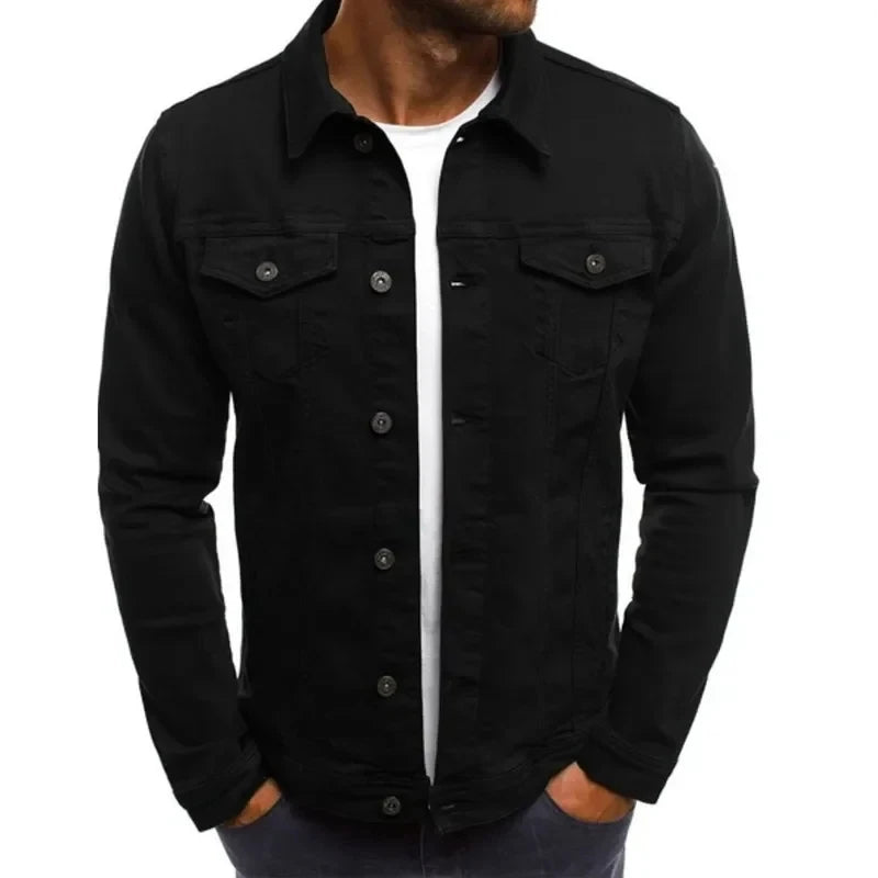 Men's Denim Jacket - Slim Fit Cotton Lined Streetwear Jean Coat | Classic Casual Outerwear - ZOOMNSTORE