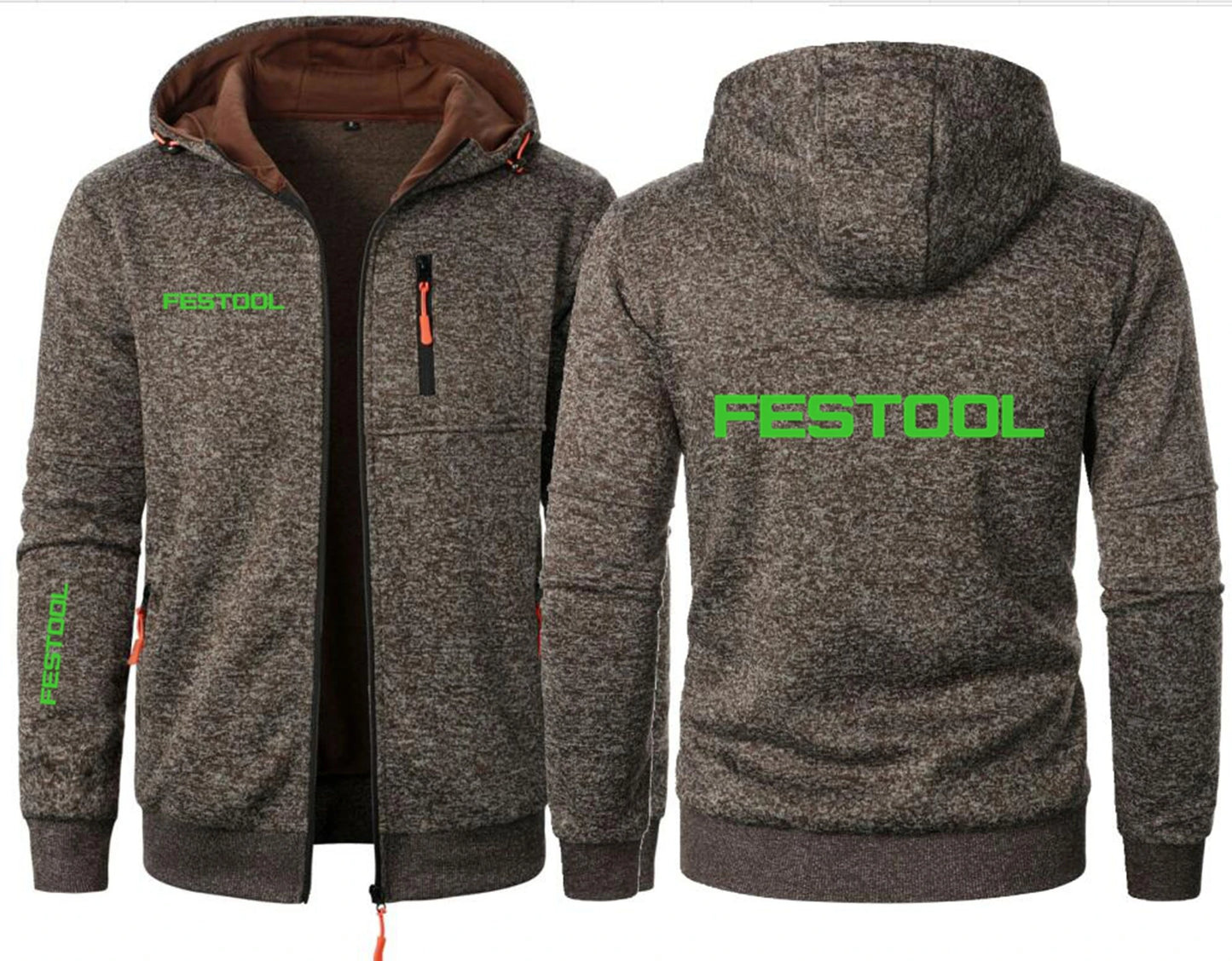 Men's Hooded Sweatshirt - Zipper Fleece Hoodie With Cotton Polyester Blend - ZOOMNSTORE