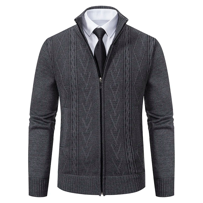 2023 autumn and winter new cashmere padded warm casual men's knitted sweater coat - ZOOMNSTORE