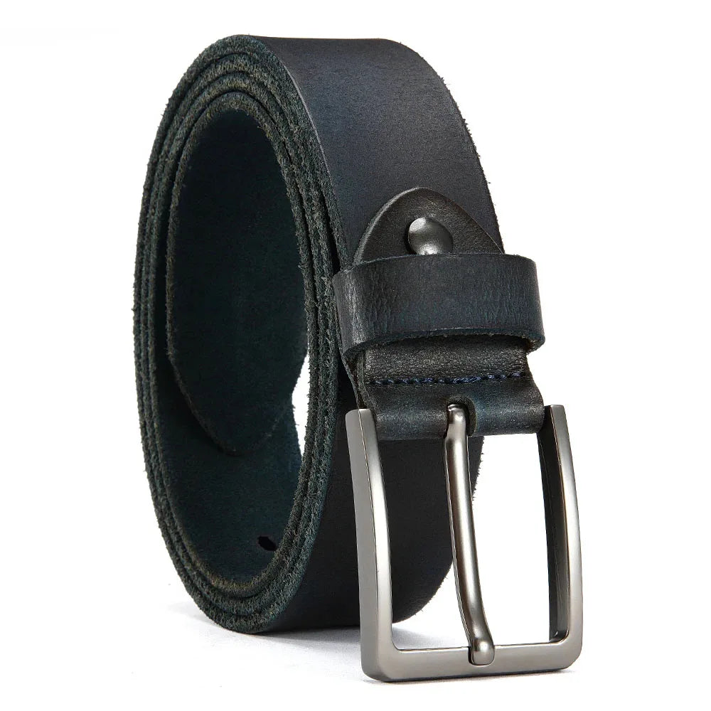 High-Quality Mens Casual Belt - Antique Metal Needle Buckle Top Layer Cowhide Multiple Colors - ZOOMNSTORE