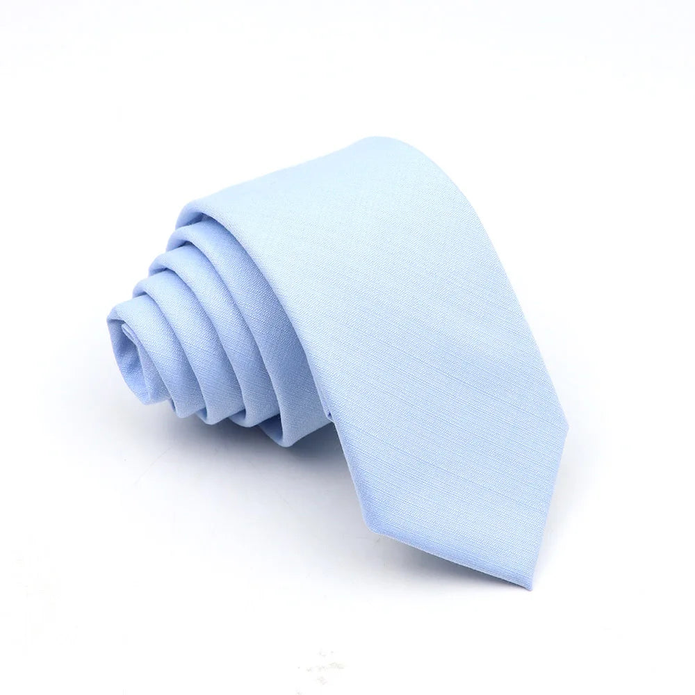 Mens Solid Color Skinny Tie - Casual Anti-Wrinkle Necktie for Wedding Gift Accessory in Pink Blue Grey - ZOOMNSTORE