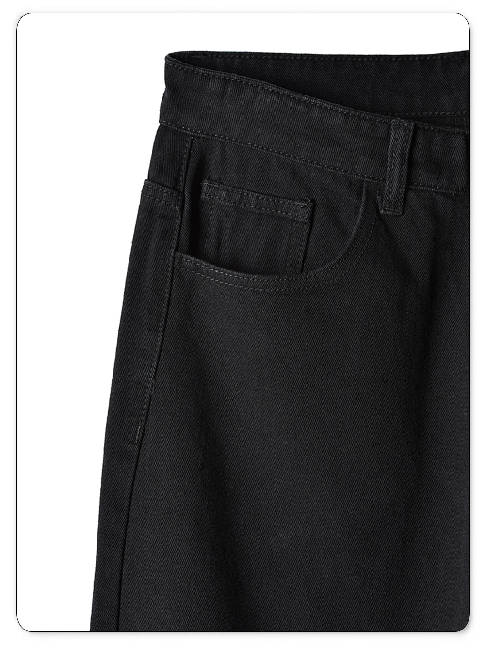 Men's Straight Jeans - Classic Black Denim Pants | Business Casual Trousers, Soft Drape Cotton Blend - ZOOMNSTORE