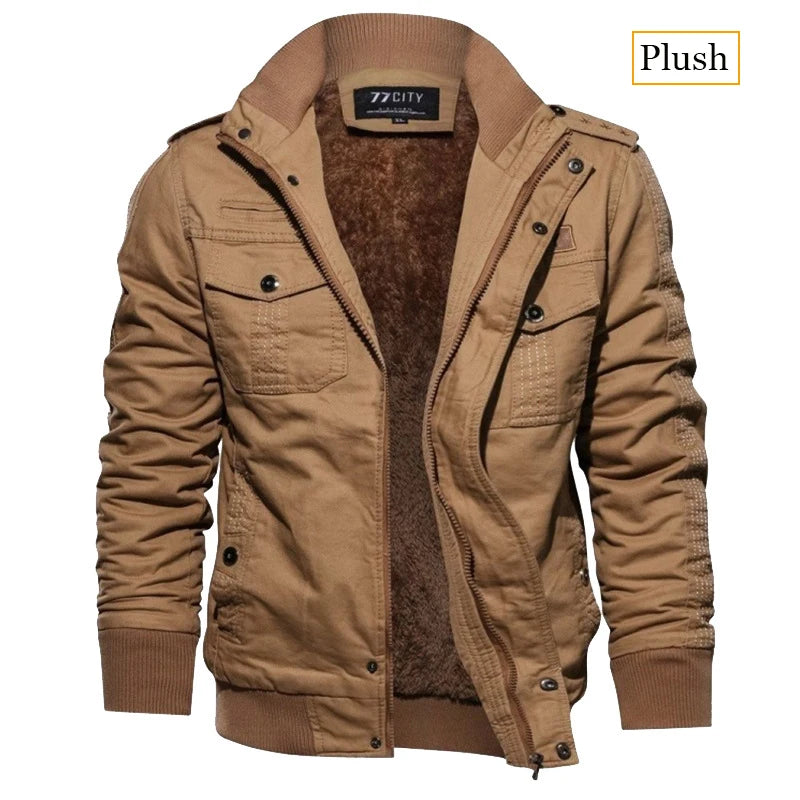 Men's Tactical Jacket - Windproof Outdoor Coat With Multiple Pockets & Fleece Lining - ZOOMNSTORE