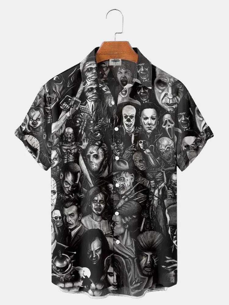 Mens 3D Printed Horror Hawaiian Shirt - Summer Fashion Top - ZOOMNSTORE