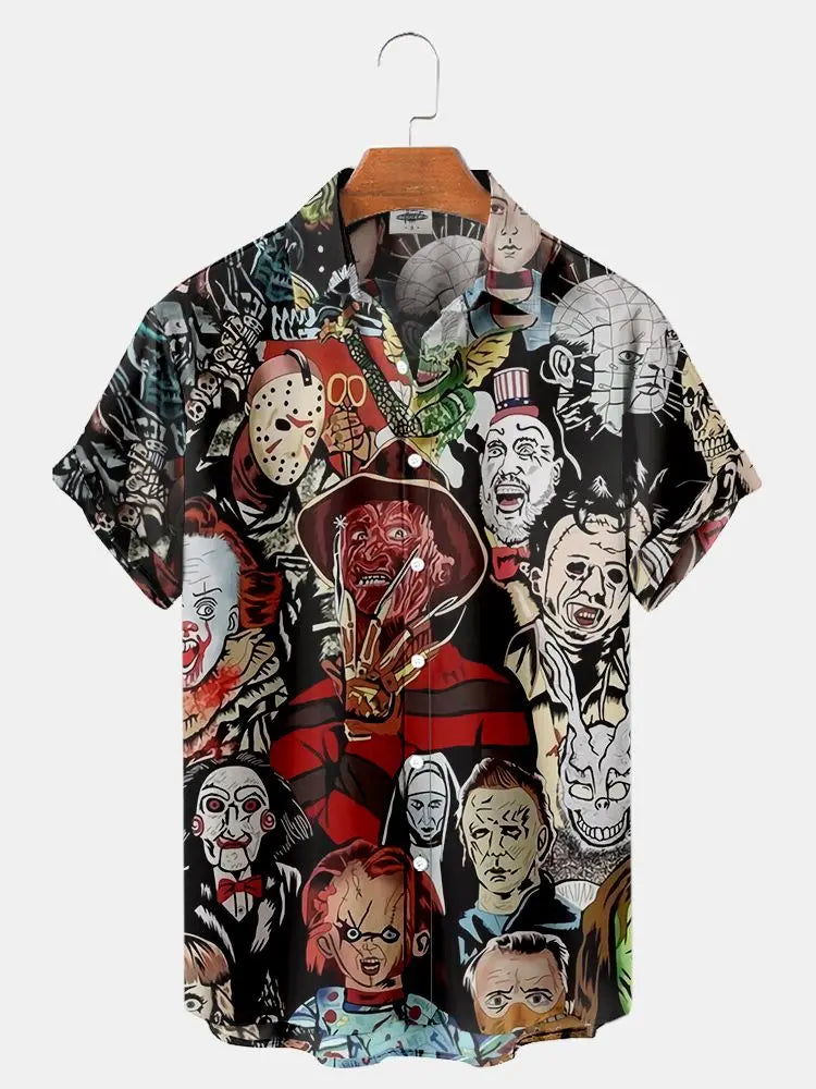 Mens 3D Printed Horror Hawaiian Shirt - Summer Fashion Top - ZOOMNSTORE