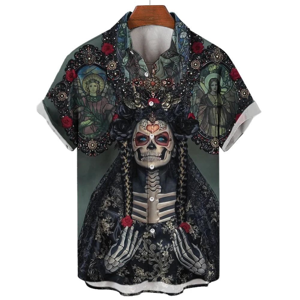 Mens 3D Printed Horror Hawaiian Shirt - Summer Fashion Top - ZOOMNSTORE