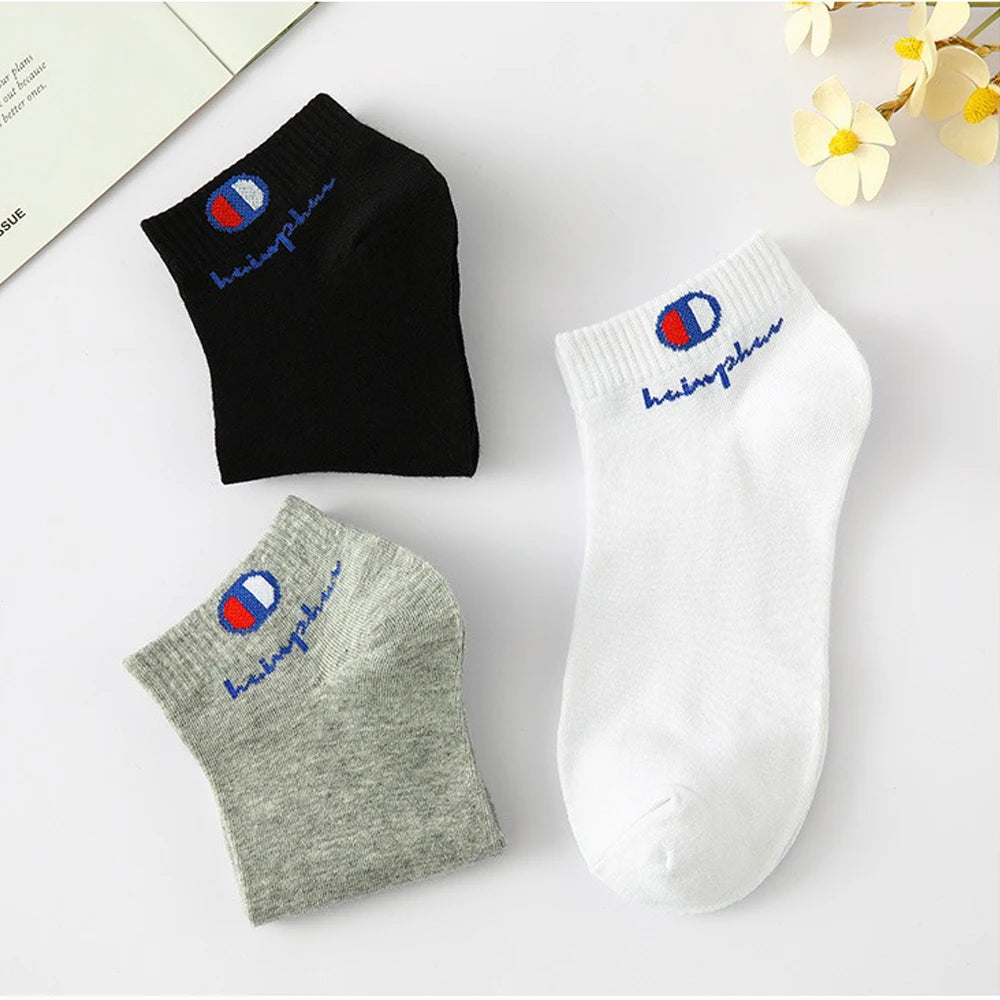 Mens Ankle Socks - Cotton Athletic Socks Breathable Black White Classic Fashion 51020 Pairs - ZOOMNSTORE