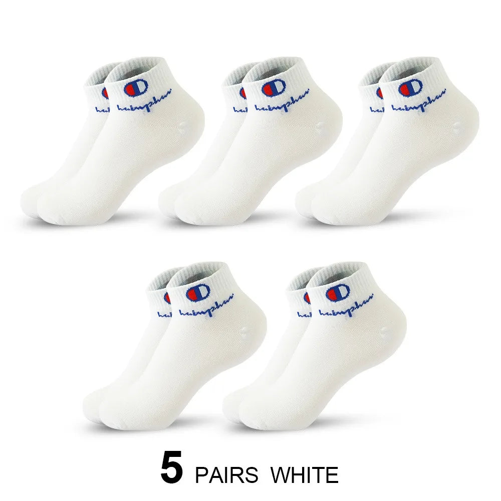 Mens Ankle Socks - Cotton Athletic Socks Breathable Black White Classic Fashion 51020 Pairs - ZOOMNSTORE