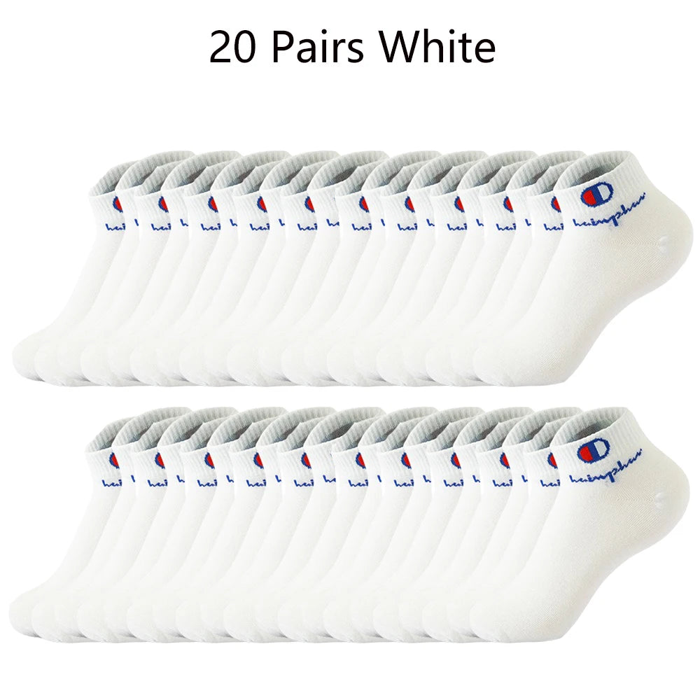 Mens Ankle Socks - Cotton Athletic Socks Breathable Black White Classic Fashion 51020 Pairs - ZOOMNSTORE