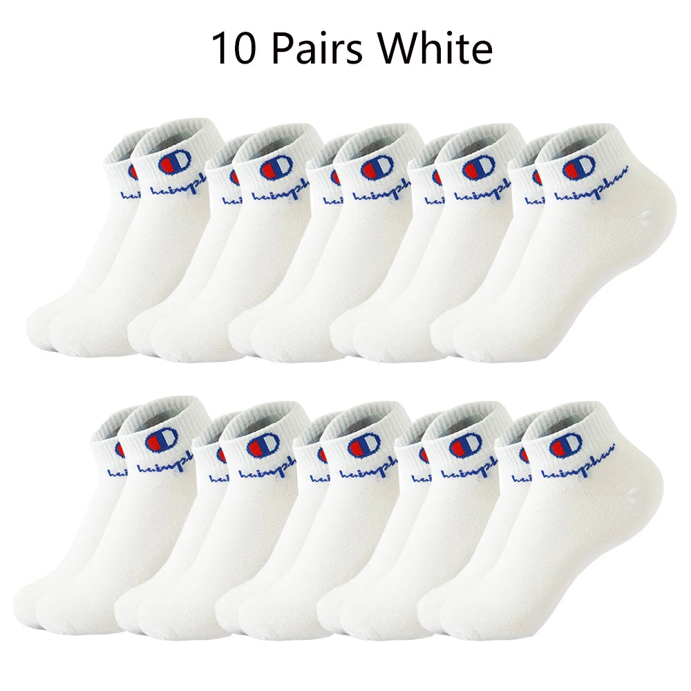 Mens Ankle Socks - Cotton Athletic Socks Breathable Black White Classic Fashion 51020 Pairs - ZOOMNSTORE