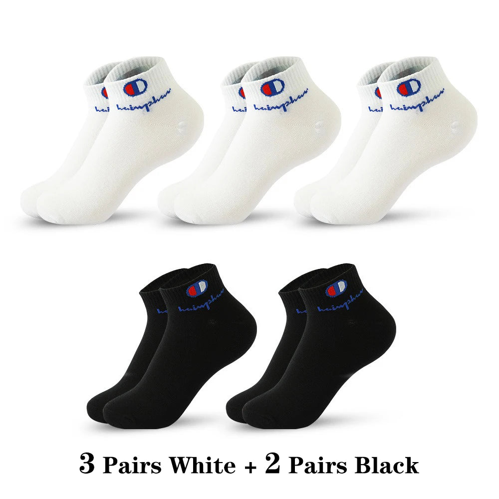 Mens Ankle Socks - Cotton Athletic Socks Breathable Black White Classic Fashion 51020 Pairs - ZOOMNSTORE