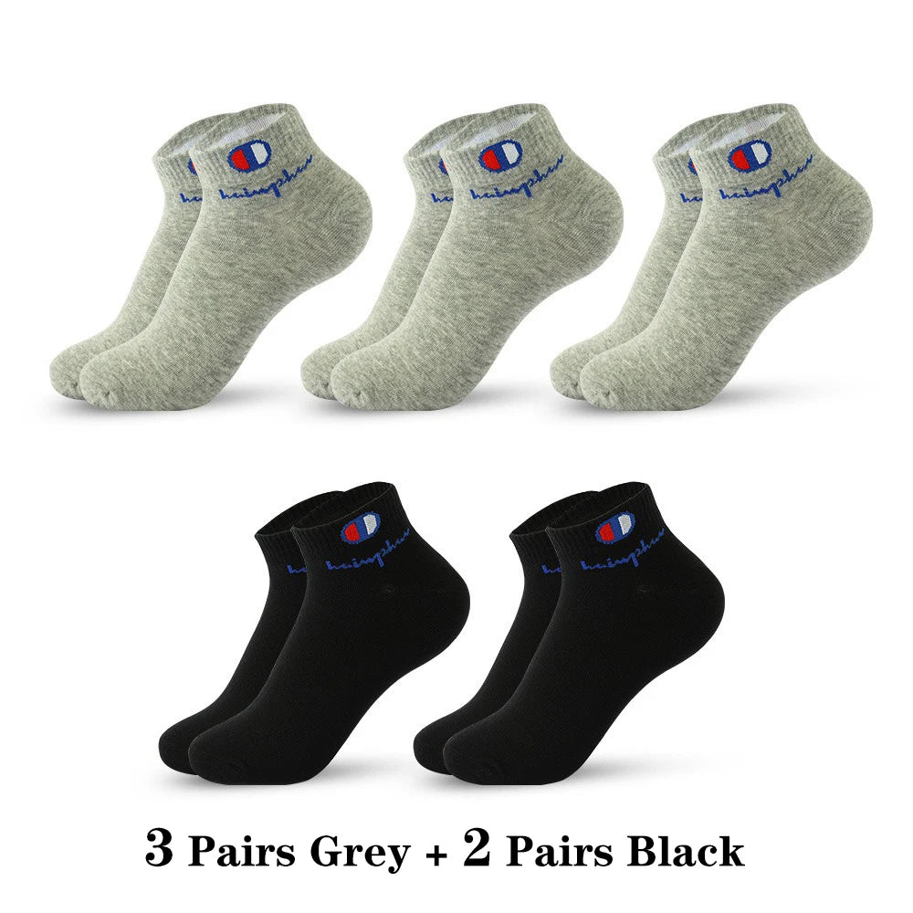 Mens Ankle Socks - Cotton Athletic Socks Breathable Black White Classic Fashion 51020 Pairs - ZOOMNSTORE