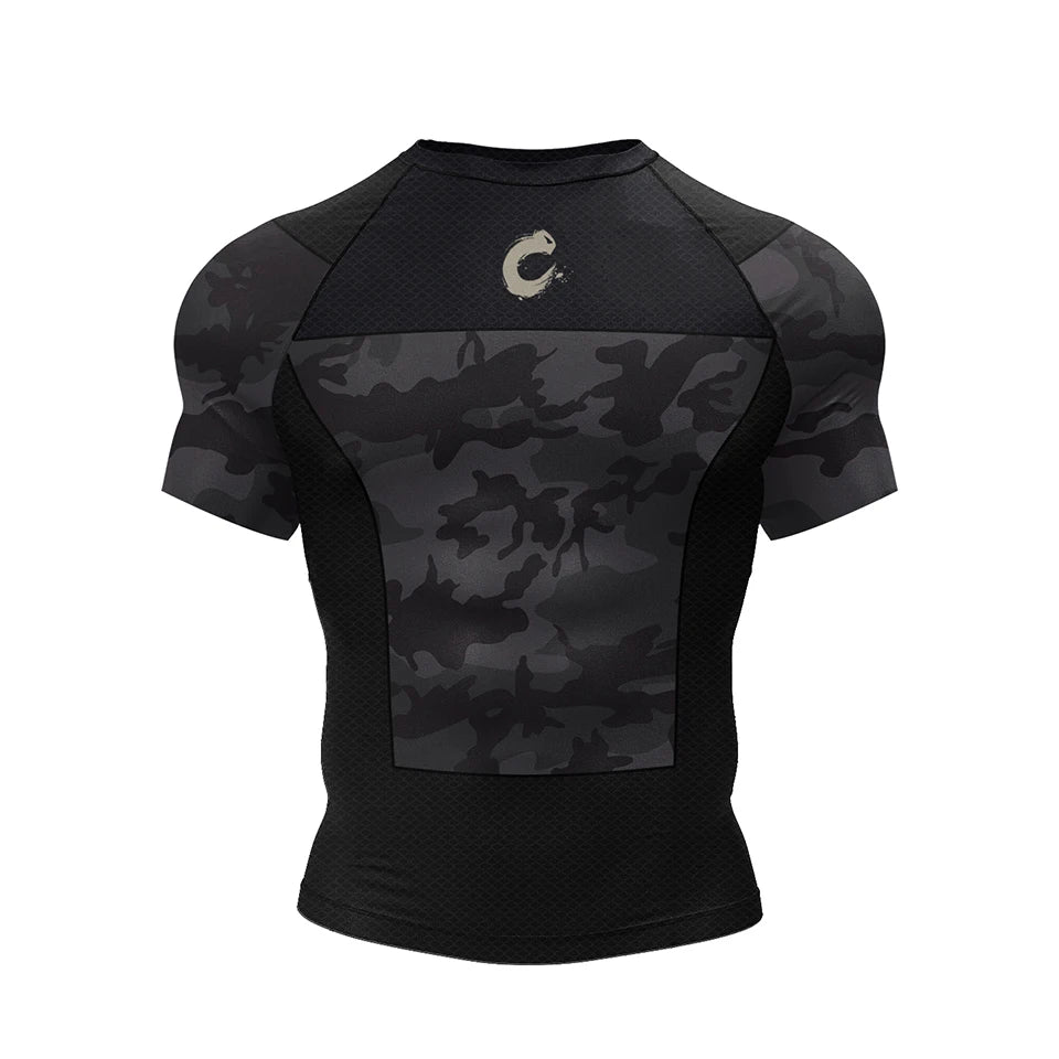 Mens Black No Gi BJJ Jiu Jitsu Set - MMA Shorts Compression Rashguard - ZOOMNSTORE