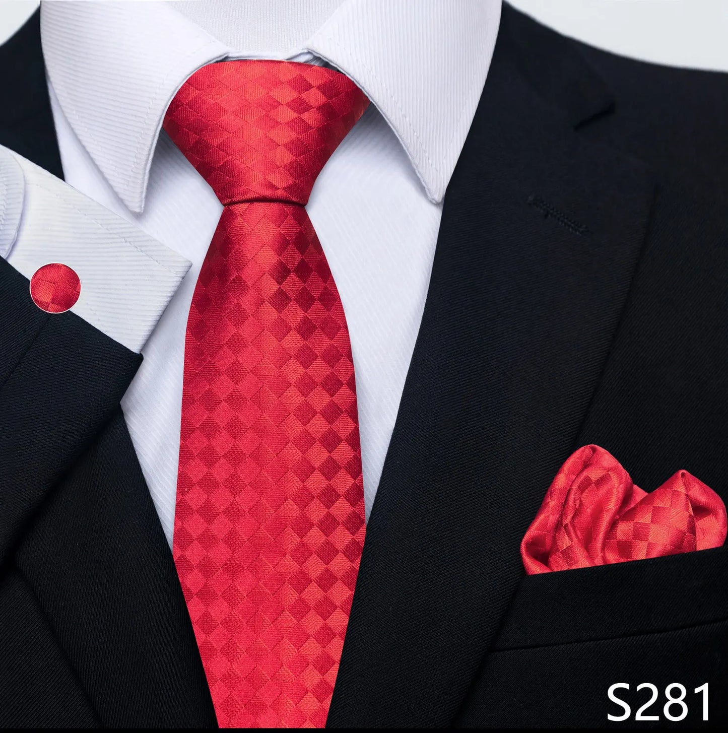 Mens Blue Gold Tie Pocket Square Set - Wedding Party Accessories - ZOOMNSTORE
